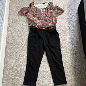 Only Vibrant Red and Black Jumpsuit